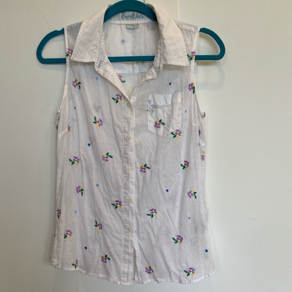 Boden sleeveless button up tank